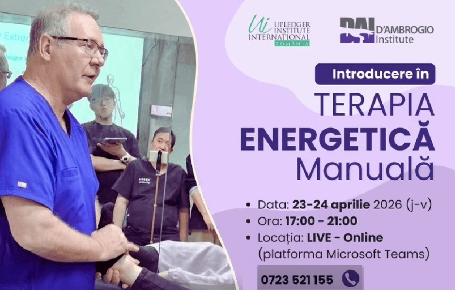 INTRODUCERE în Terapia Energetică Manuală, un CURS fascinant alături de Dr. Kerry D’Ambrogio (23-24 Aprilie)